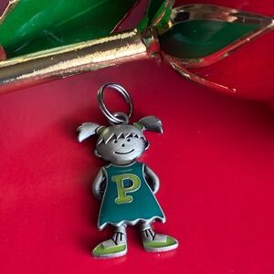 Charming Silver and Green Girl Pendant Necklace